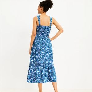 Floral Shirred Flounce Maxi Dress